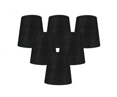 meriville Kronleuchter Lampenschirme, 3,5 von 11,4 von 11,4, Wechselrahmen, Leinen, schwarz, 6er-Set