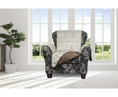 Quickfit Joseph Mazi Geo Sofabezug, wendbar, Blau, Schokoladentaupe, 65x70.5