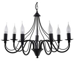 Sollux Lighting MINERWA 7 Kronleuchter, Stahl, Schwarz