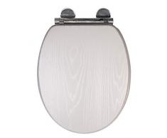 Croydex Flexi-Fix, doppelter Handtuchhaken in Chromfarben, einfach anzubringen, Weißes Eichenholz-Effekt, Einheitsgröße