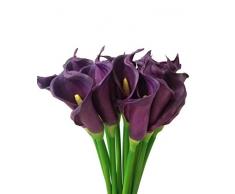 Meide Group USA 63,5 cm groß Handgefertigt Latex Calla Lilly Künstliche Spring Flowers für Arrangements, Blumensträuße, Hochzeiten, und Aufsteller (5 Stück) Dunkelviolett
