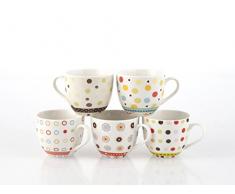 H&H 9684600 Set 6 Teetassen New Bone China ohne Teller Cc185 Frühstückstisch