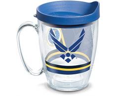 Tervis 1352250 Air Force Forever Proud Thermobecher mit blauem Deckel, Titan, durchsichtig
