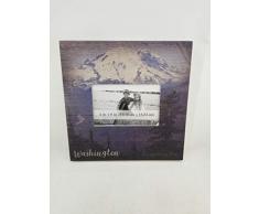 Souvenir Holz-Bilderrahmen für Zuhause, Wand, Tisch, Schreibtisch Washington - Mountains