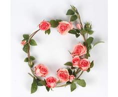 Easin Künstliche Rosen zum Aufhängen, Rosen, Efeu, für Zuhause, Hotel, Büro, Hochzeit, Party, Garten, Bastelarbeit, rosa rose