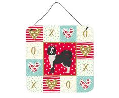 Carolines Treasures Elo Dog #2 Love Türaufhänger, Wanddekoration, Mehrfarbig