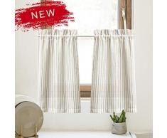 Zceconce Vorhang, Leinen, strukturiert, durchscheinend, für Küchen-/Café-Vorhänge, Gesamtgröße 183 cm breit, 2 Paneele 40 L丨Tiers violett