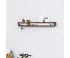INMAN Wandregal, aus Holz, für Kinderzimmer, Küche und Bad, walnuss, 61 cm (24 Zoll)