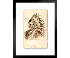 Poster Gießerei Sitting Bull Native American Tribal Chief 1881 Kunstdruck by proframes 20x26 inches Matted Framed Poster