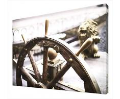 CCRETROILUMINADOS Kretroiluminado Nautisches Wandbild Retro Vintage beleuchtet, Methacrylat, Mehrfarbig, 60 x 80 cm