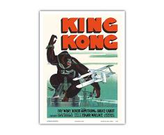 Pacifica Island Art King Kong Fay Wray und Robert Armstrong Filmposter c.1933 9 x 12 in Mehrfarbig