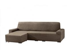 Eysa Aquiles elastisch Sofa überwurf Chaise Longue kurzer arm Links, frontalsicht, Farbe 07-braun, Polyester-Baumwolle, 43 x 37 x 14 cm