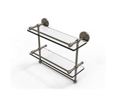 Allied Brass Galeriedoppelter Handtuchhalter Glasablage, 40,6 cm, Antikmessing