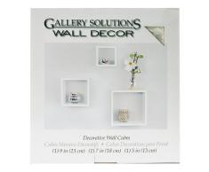 Gallery Solutions Wandwürfel, verschachtelt, Weiß, 3-teilig