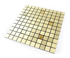 ROSEROSA schälen und Stick Fliesen Metall Duett für Küche, Wand Fliesen Aluminium Oberfläche: 5 Stück 11.81 inch X 11.81 inch Metal-402