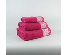 Natural Handtuch 3er Set 400 G pink 30 x 50 cm/ 50 x 100 cm/ 100 x 150 cm