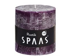 Spaas Rustic Stumpenkerze, ohne Duft, Paraffinwachs, Aubergine, 100 mm