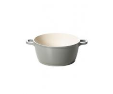 Excelsa Stieltopf Keramik Induktion 2 Griffe 24 cm Grigio/Crema