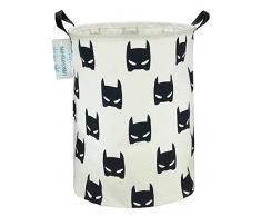 LANGYASHAN Aufbewahrungskorb, Leinenstoff, faltbar, Organizer für Wäschekorb, Spielzeugkisten, Geschenkkörbe, Schlafzimmer, Kleidung, Babyzimmer Bat