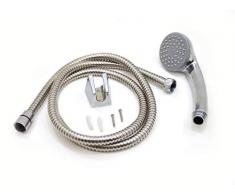 Sym Basic Set Edelstahl Flexo 1,5 m + Halterung + Regendusche verchromt Standard