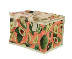 Puckator Lunchbox, gewebt, Avocado-Design, Multi, Height 20.5cm Width 29cm Depth 20cm