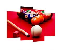 Hello Artwork – Groß Größe 4 Stück Billard Kugeln Leinwand drucken Home Wand-Decor Art Giclée-Pool Snooker Bild gerahmt Artwork für Lounge Bar Dekorationen fertig zum Aufhängen