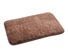 BADTEPPICH BADVORLEGER BADMATTE STEINOPTIK DUSCHVORLEGER WC Bad 45 X 70 cm (braun)