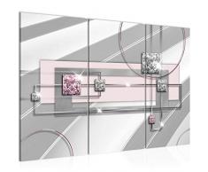 Bilder Abstrakt Wandbild 120 x 80 cm Vlies - Leinwand Bild XXL Format Wandbilder Wohnzimmer Wohnung Deko Kunstdrucke Rosa 3 Teilig - MADE IN GERMANY - Fertig zum Aufhängen 020531c