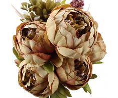 Duovlo Künstliche Pfingstrose, Seidenblumen, Vintage, Hochzeitsdekoration, 1 Stück Coffee