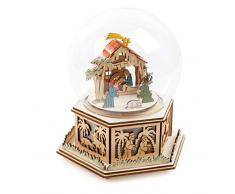 small foot 11389 Leuchtglocke Krippe mit Spieluhr, aus Holz, mit Licht und Weihnachtsmelodie Beleuchtung, Mehrfarbig