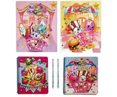 Disney Lizenzierte Charakter Schulbedarf Bundle von 6 Artikel: Tasche, Ordner, Spiral Notebooks, Schreiber Shopkins