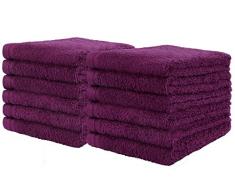 Weidemans Premium 12 Stück Handtuch Set inkl. 12 Exklusive Waschlappen Towels|Fingertip Handtücher 33 x 33 cm – 100% Baumwolle |Machine Waschbar Hohe Saugkraft | by Pflaume