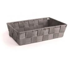 Excelsa Cross Korb Aufbewahrungskorb, Kunststoff, grau, 22.5Â x 15.5Â x 6Â cm