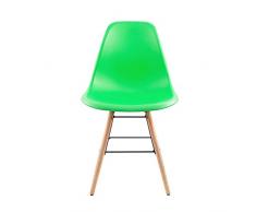 Gasoline Green Stuhl, Modell School V2 X1, Kunststoff und Holz, Einheitsgröße