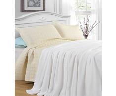 cozy-flannel Thermo-Decke/Überwurf – Snuggle in diese Super Warm Kuscheldecke. Einfach Pflege und extra weicher Stoff, Couch Überwurf Twin, Full/Queen und King Bett Größen, 100 % Polyester, weiß, Full / Queen
