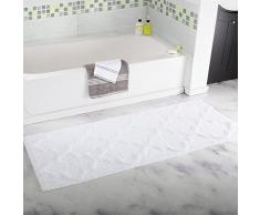Lavish Home Badezimmerteppich mit Spalier 24 x 60 weiß