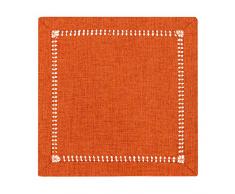 Grelucgo Handgefertigter Hohlsaum Tischläufer oder Kommode Schal orange 12 x 12 Napkins (Set of 4) Orange