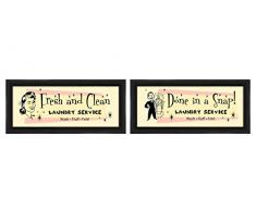 PTM Bilder 6–5134 Waschen Flaum und Falten Rahmen, 22 x 25,4 cm, Espresso, Set von 2