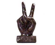 LEPENDOR Hand Skulptur Decor Finger-Statue Harz Schreibtisch Dekor für Home & Office V Fingers