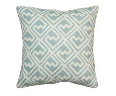 Jute & co Chainstitch Kissen Bestickt, 50 x 50 cm, Wolle/Baumwolle, Mehrfarbig