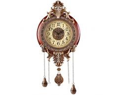 Aero Schnecke groß Retro Style Vintage Holz Metall Lautlos Wand Uhr mit Schwingendes Pendel Antik W06 W06 Metal Type