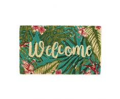 DII Home Fußmatte, natürliche Kokosfaser 18x30 Tropical Willkommen