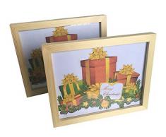 Ajias Bilderrahmen für den Tisch, aus massivem Holz, hochorganisches Glas, Schwarz oder Holz, vertikal oder horizontal aufgestellt, 2 Stück Wooden 8x10 Frames 2 Pack