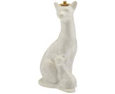 ATD® 60302 20 cm Classy Weiß Mutter und Kitten Öl Lampe