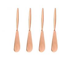 Creative Co-op Stainless Steel Canapé Knives with Round Handles & Hammered Texture (Set of 4 in Drawstring Bag) Messer, Kupfer