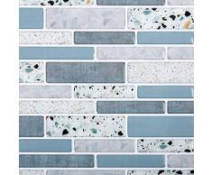 CTG Wandfliese Fischgrätenmuster, 25 x 25 cm, Beige 10 inch x 10 inch Terrazzo Blau