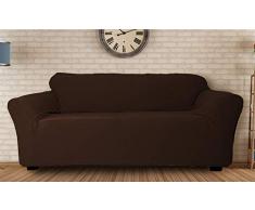 Quick Fit Hanover Stuhlhusse Stretch Samt grau, Schokoladenbraun, Volle Größe