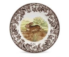 Spode Woodland American Wildlife Salatteller Black Bear Kaninchen #REF! Braun/Off-White