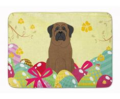 Carolines Treasures Fußmatte, Ostereier, Bullmastiff, maschinenwaschbar, Memory-Schaumstoff, Mehrfarbig
