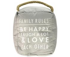 offenen Tür Dekor Family Rules: Be Happy Lachen viel Tür Stopper, grau